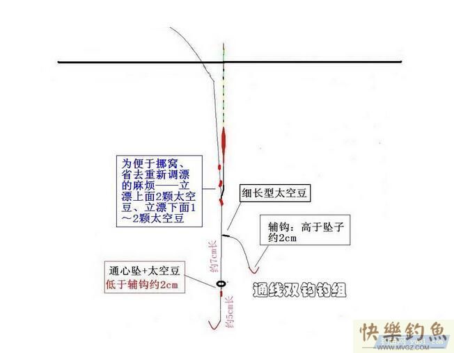 野钓调漂终结篇：通线双钩钓组调漂法攻略(图1)