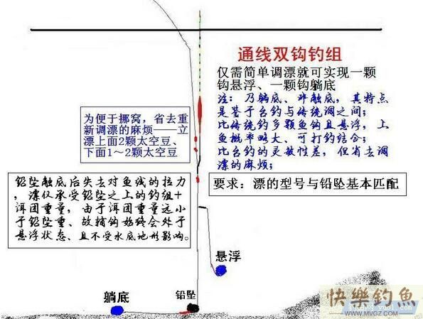野钓调漂终结篇：通线双钩钓组调漂法攻略(图2)